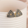Elegant Black Enamel Square Pearl Drop Earrings for Women, 4Pcs Princess Cut Cubic Zirconia Sparkling Dangle Earrings, Luxury Vintage Formal Wedding Party Jewelry Gift