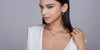 What the heart desires - A fashionable and popular jewelry necklace pendant set, featuring Monnes stone, made of 925 silver and plated with platinum diamonds