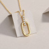 Light and Shadow Geometry - A fashionable and popular jewelry necklace pendant set, featuring Monisite gemstones, made of 925 silver and plated with platinum diamonds.