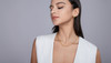 Star Interlacing - A fashionable and popular jewelry necklace pendant set, featuring Monnes stone, made of 925 silver and plated with platinum and diamonds.