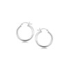 Sterling Silver Polished Hoop Motif Earrings with Rhodium Plating (3x20mm)