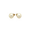 14k Yellow Gold Freshwater Cultured White Pearl Stud Earrings (7mm)