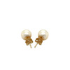 14k Yellow Gold Freshwater Cultured White Pearl Stud Earrings (7mm)