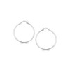 Sterling Silver Rhodium Plated Thin and Polished Hoop Style Earrings (2x35mm)