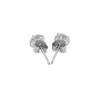 14k White Gold Stud Earrings with White Hue Faceted Cubic Zirconia(5mm)