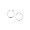 Sterling Silver Polished Thin Hoop Earrings with Rhodium Plating (2x20mm)