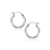 10k White Gold Polished Hoop Earrings (2x15 mm)