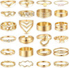 Pcs Gold Knuckle Ring Set for Women, Chunky Stackable Finger Midi Rings, Silver Simple Stacking Cute Rings Pack Trendy Stuff Jewelry Gift