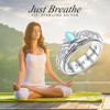925 Sterling Silver Butterfly Lotus Moonstone Spinning Ring for Anxiety Stress Relief Fidget Ring Birthday Gift for Women