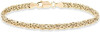 Silver 4mm Byzantine Link Chain Bracelet for Women