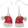 Christmas Dangle Stud Earrings Holiday Party Drop Earrings Enamel Crystal Santa Claus Bell Hat Earring Cute Christmas Costume Jewelry Women