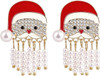 SmileBelle Santa Earrings for Women, Beaded Christmas Earrings Matching Santa Outfits as Christmas Gifts, Dangling Xmas Jewelry with Rhinestone as New Year Accessories for Stocking Stuffers