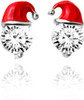 Crystal Bead Christmas Hat Santa Claus Stud Earring for Women Friend Party Holiday Xmas New Year Jewelry