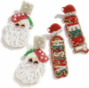 2 Pairs of Beaded Merry Christmas Santa Claus Earrings Set, Red Beaded Christmas Letter Earrings, Cute Xmas Santa Dangle Earrings for Women Holiday Jewelry Gift
