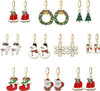 10 Pairs Christmas Hoop Huggie Earrings for Women Christmas Stud Earrings Christmas Trees Bells Snowflakes Earrings Jewelry