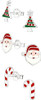 925 Sterling Silver Crystals Christmas Tree Santa Claus Candy cane Stud Earrings 28468
