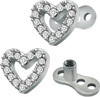 14g Cubic Zirconia Dermal Anchor Tops and Base Surgical Steel Microdermals Body Piercings