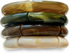 6pcs Chunky Acrylic Bangle Bracelets for Women, Resin Bamboo Brown Stretchy Bracelet Stack, Fashion Jewelry for Women