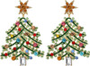 Rhinestone Christmas Earrings for Women Sparkling Christmas Tree Santa Claus Gingerbread Light Dangle Earrings Xmas Holiday Gifts