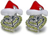 Blingsoul Green Monster Santa Earrings - Christmas Special Anime Claus Red Hat Xmas Stud Earrings For Women
