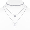 The Radiant Cross Circle - A fashionable and popular jewelry necklace pendant set, featuring Monnes stone, made of 925 silver and plated with platinum diamonds.