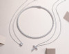 The Radiant Cross Circle - A fashionable and popular jewelry necklace pendant set, featuring Monnes stone, made of 925 silver and plated with platinum diamonds.