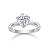 Classic 6-Prong Round Moissanite Solitaire Ring, 1-5 Carat D Color VVS1 S925 Silver Platinum Plated with GRA, US 5-9.