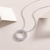 As you wished - a fashionable and trendy jewelry necklace pendant set, featuring Monnes stone, made of 925 silver and plated with platinum diamonds.