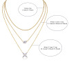 Light and Shadow Trio - A fashionable and popular jewelry necklace pendant set, featuring Monnes stone, made of 925 silver and plated with platinum diamonds