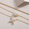 Light and Shadow Trio - A fashionable and popular jewelry necklace pendant set, featuring Monnes stone, made of 925 silver and plated with platinum diamonds