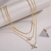 Light and Shadow Trio - A fashionable and popular jewelry necklace pendant set, featuring Monnes stone, made of 925 silver and plated with platinum diamonds