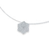 A fashionable and popular jewelry necklace pendant set, featuring Monnes stone, made of 925 silver and plated with platinum diamonds.