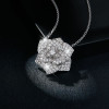 A fashionable and popular jewelry necklace pendant set, featuring Monnes stone, made of 925 silver and plated with platinum diamonds.