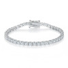Composed of morganite, 925 sterling silver and platinum-plated diamonds, it is a fashionable jewelry bracelet and a luxurious silver accessory.