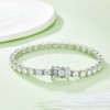 Composed of morganite, 925 sterling silver and platinum-plated diamonds, it is a fashionable jewelry bracelet and a luxurious silver accessory.