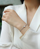Dawn Dew - Made of morganite, 925 sterling silver and platinum-plated diamonds, it is a fashionable jewelry bracelet and a luxurious silver accessory.
