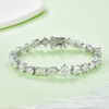 Composed of morganite, 925 sterling silver and platinum-plated diamonds, it is a fashionable jewelry bracelet and a luxurious silver accessory.