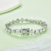 Composed of morganite, 925 sterling silver and platinum-plated diamonds, it is a fashionable jewelry bracelet and a luxurious silver accessory.