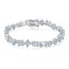 Composed of morganite, 925 sterling silver and platinum-plated diamonds, it is a fashionable jewelry bracelet and a luxurious silver accessory.