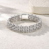 Unique - Made of morganite, 925 sterling silver and platinum-plated diamonds, it is a fashionable jewelry bracelet and a luxurious silver accessory.