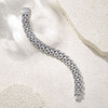 Unique - Made of morganite, 925 sterling silver and platinum-plated diamonds, it is a fashionable jewelry bracelet and a luxurious silver accessory.