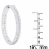 Dolce Giavonna Sterling Silver CZ Two Row Hoop Earrings