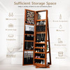 360° Rotatable 2-in-1 Lockable Jewelry Cabinet with Full-Length Mirror