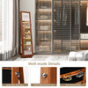 360° Rotatable 2-in-1 Lockable Jewelry Cabinet with Full-Length Mirror