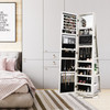 360° Rotatable 2-in-1 Lockable Jewelry Cabinet with Full-Length Mirror