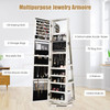 360° Rotatable 2-in-1 Lockable Jewelry Cabinet with Full-Length Mirror