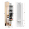 Jewelry Armoire with Full Length Mirror 360° and Large Capacity Jewelry Organizer Armoire, Mirror with Jewelry Storage, Coat Rack, Multi Storage Shelves