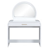 39" Makeup Vanity Table with Mirror Touch Screen Lighted Mirror, Dressing Table with Drawer for Bedroom, White
