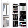 Full Length Mirror Jewelry Cabinet with Ring Slots and Necklace Hooks