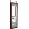 Full Length Mirror Jewelry Cabinet with Ring Slots and Necklace Hooks